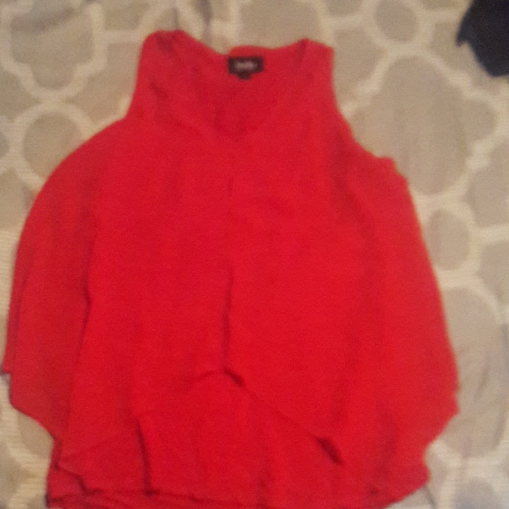 Red flowy tank top